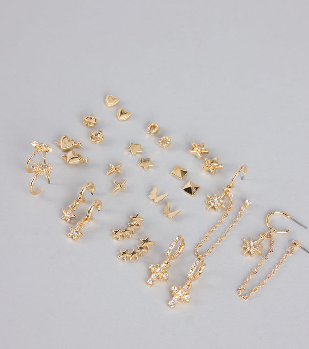 Windsor Charm Rotation Rhinestone Earrings Set - Image 3