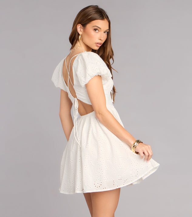 Windsor Charmed Life Eyelet Skater Mini Dress - Image 3