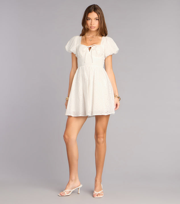 Windsor Charmed Life Eyelet Skater Mini Dress - Image 2
