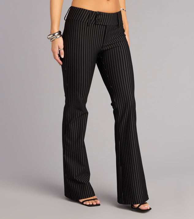 Windsor Chic And Confident Pinstripe Flared Trouser Pants - Image 3