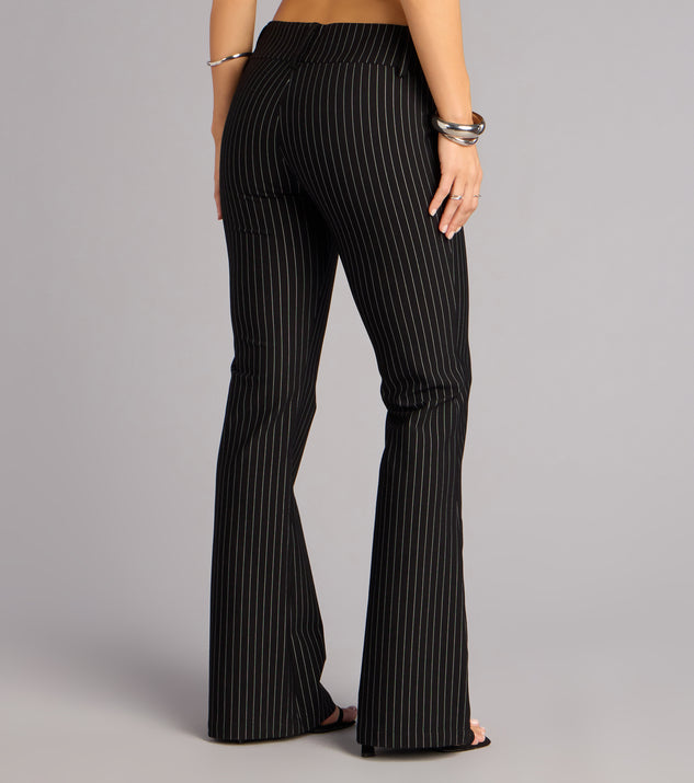 Windsor Chic And Confident Pinstripe Flared Trouser Pants - Image 2