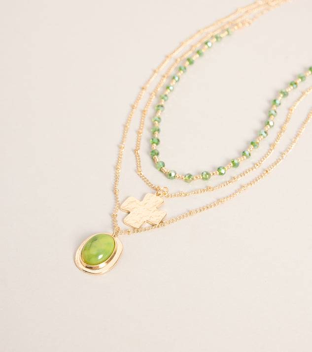 Windsor Chic And Styled Layered Stone Charm Necklace - Image 3