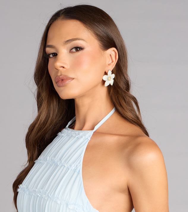 Windsor Chic Bloom Flower Statement Stud Earrings - Image 2
