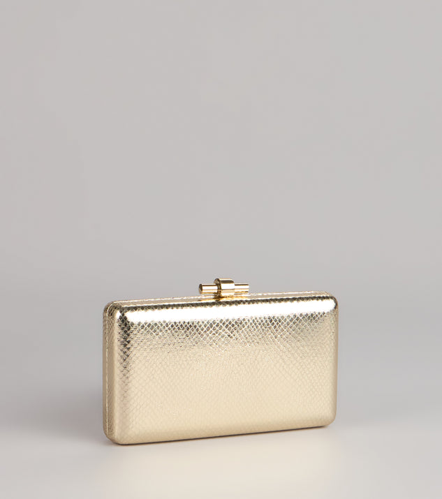 Windsor Chic Plus One Metallic Snake Clutch - Image 3