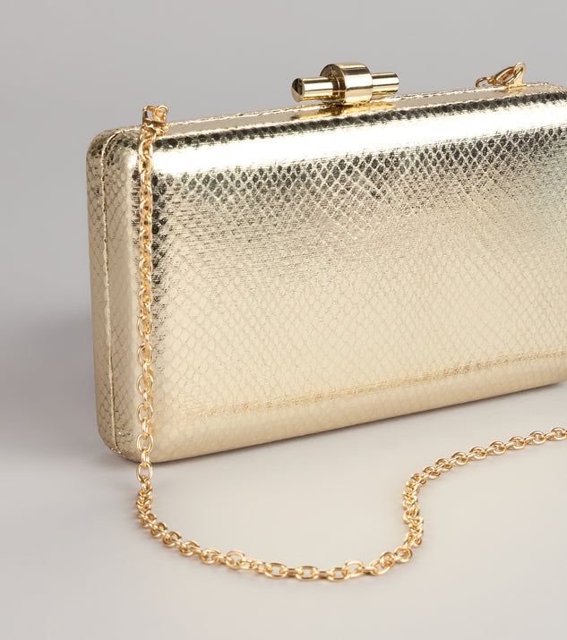 Windsor Chic Plus One Metallic Snake Clutch - Image 2