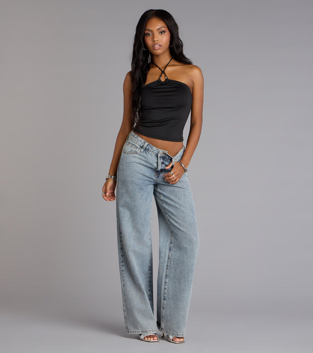 Windsor Chic Twist Halter Crop Top - Image 3