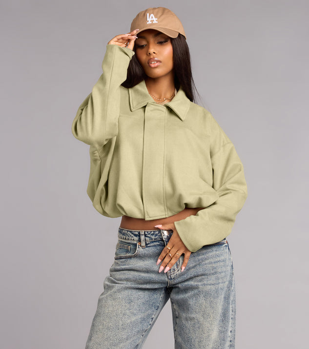 Windsor City Crush Faux Suede Bomber Jacket - Image 2