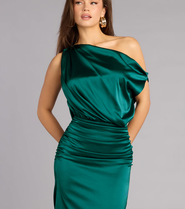 Windsor Clare Satin Off-The-Shoulder Mermaid Dress - Image 3