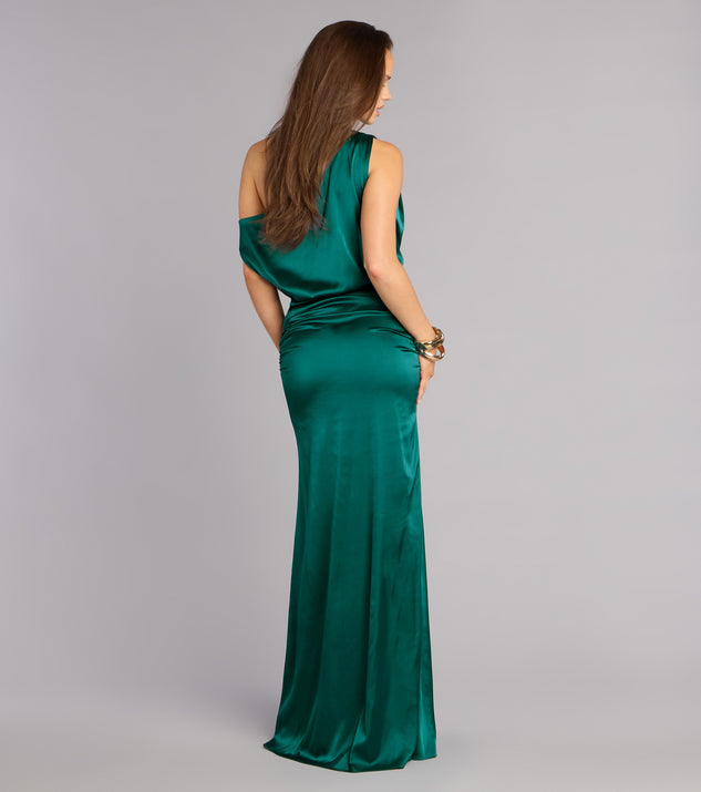 Windsor Clare Satin Off-The-Shoulder Mermaid Dress - Image 2