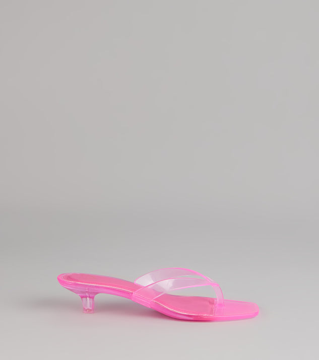 Windsor Clear Choice Jelly Thong Kitten Heels - Image 2