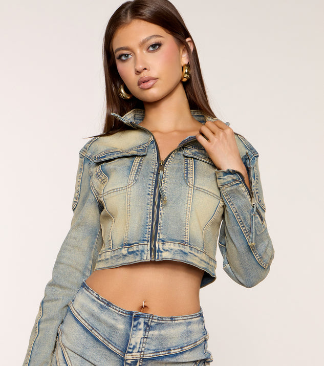 Windsor Cool Without Trying Denim Moto Jacket - Image 3