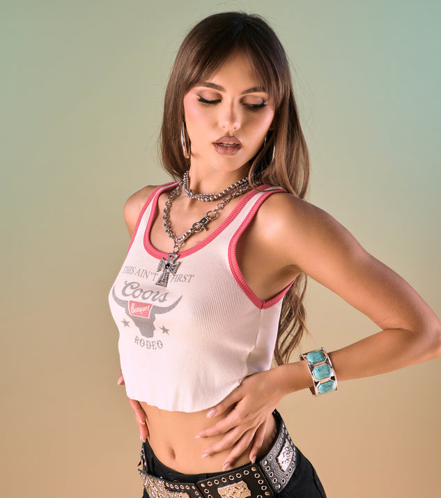 Windsor Coors ® Rodeo Graphic Cropped Tank Top - Image 3
