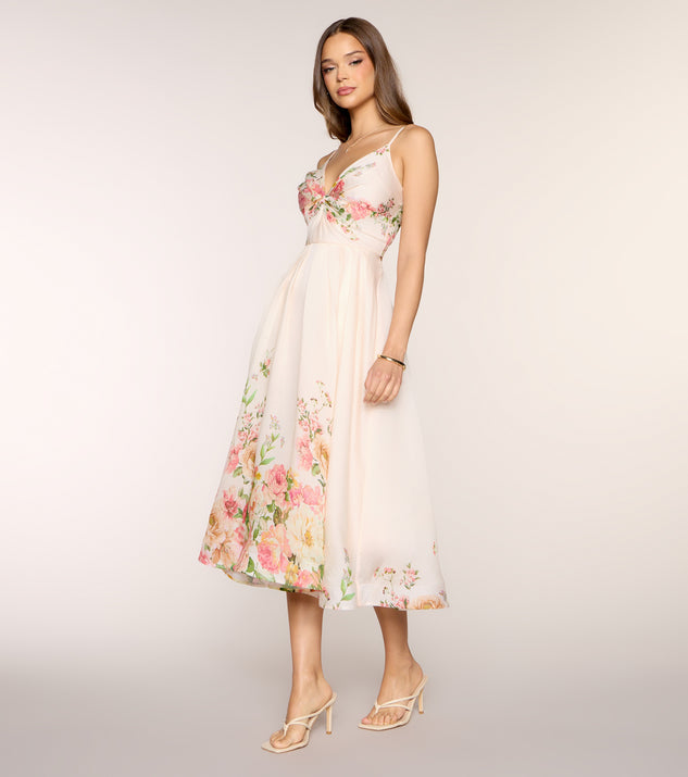 Windsor Courtney Floral Lace-Up Formal Dress - Image 3