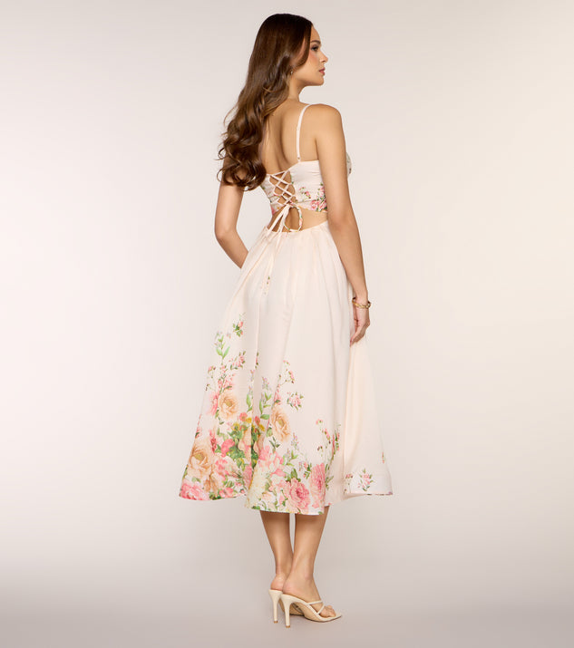 Windsor Courtney Floral Lace-Up Formal Dress - Image 2