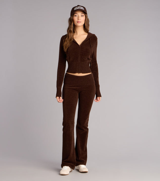 Windsor Cozy Girl Chenille Knit Zip-Up Hoodie - Image 3