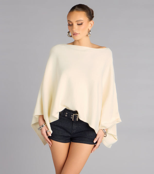 Windsor Cozy Hour Flowy Sweater Poncho - Image 2