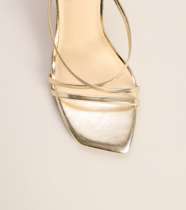 Windsor Crossed Plans Metallic Strappy Heels - Image 3