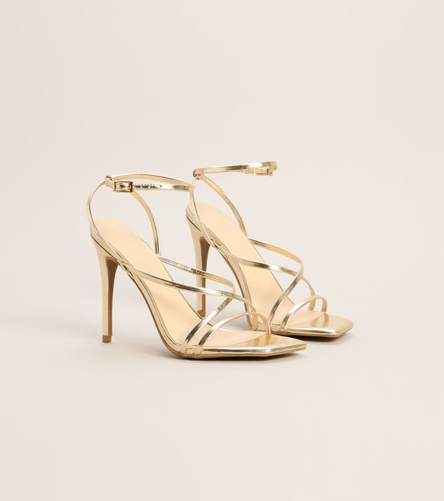Windsor Crossed Plans Metallic Strappy Heels - Image 2