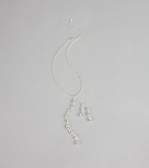 Windsor Crystal Drip Necklace And Earrings Set - Image 3