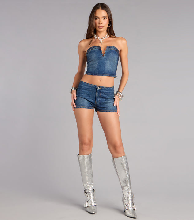 Windsor Crystal Mood Denim Shorts - Image 2