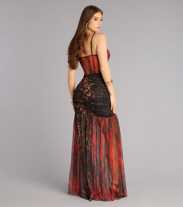 Windsor Cynthia Leopard Bustier A-Line Formal Dress - Image 3