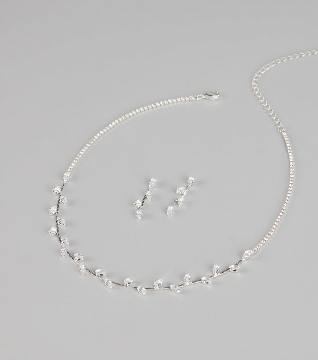 Windsor Dainty Shine Rhinestone Necklace And Earrings Set - Image 3