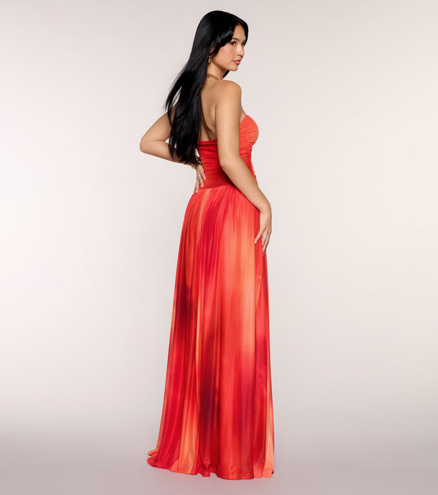 Windsor Dallas Mesh Print Bead Formal Dress - Image 2