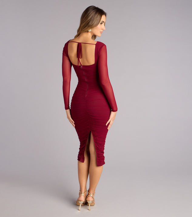 Windsor Date Night Defined Long Sleeve Midi Dress - Image 2