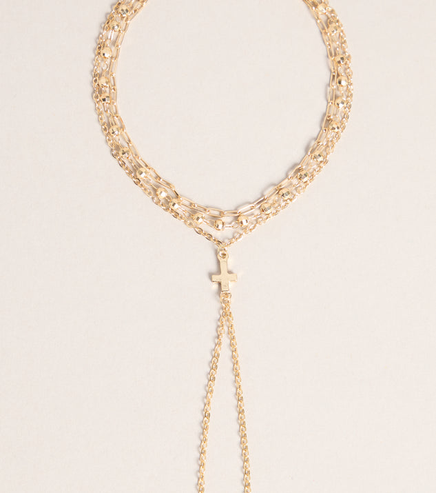 Windsor Delicate Chic Cross Hand Chain Bracelet - Image 2