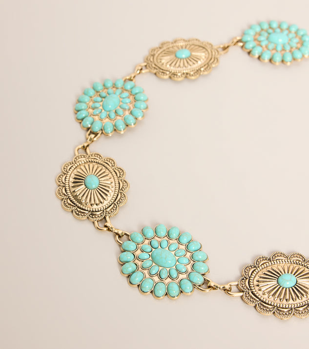 Windsor Desert Detail Stone Concho Chain Belt - Image 2