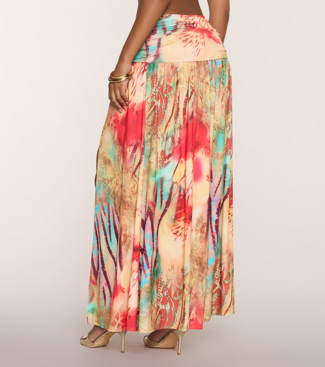 Windsor Destination Glam Abstract Print Maxi Skirt - Image 3