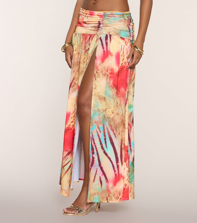 Windsor Destination Glam Abstract Print Maxi Skirt - Image 2
