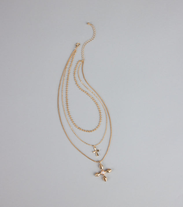 Windsor Divine Drip Layered Cross Necklace - Image 3
