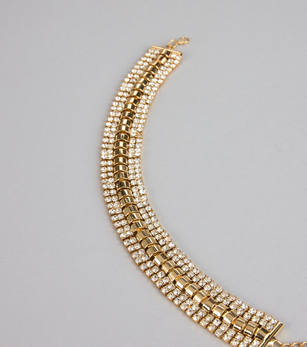 Windsor Double Dazzle Rhinestone Choker - Image 3