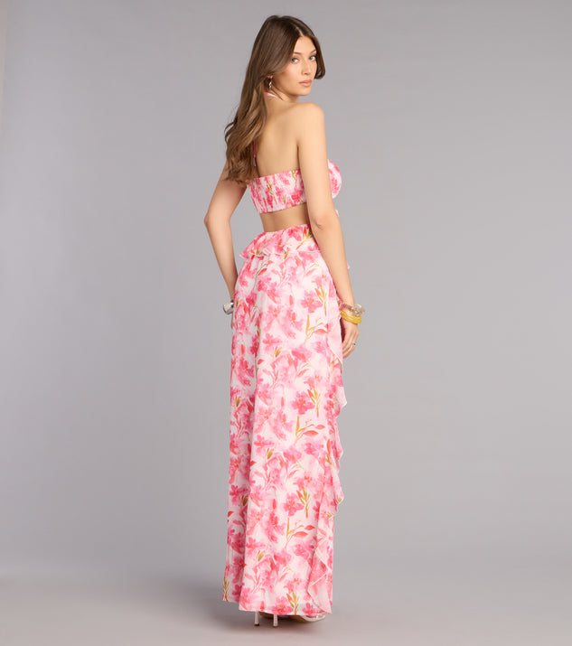 Windsor Double Take Floral Chiffon Ruffle Maxi Dress - Image 2