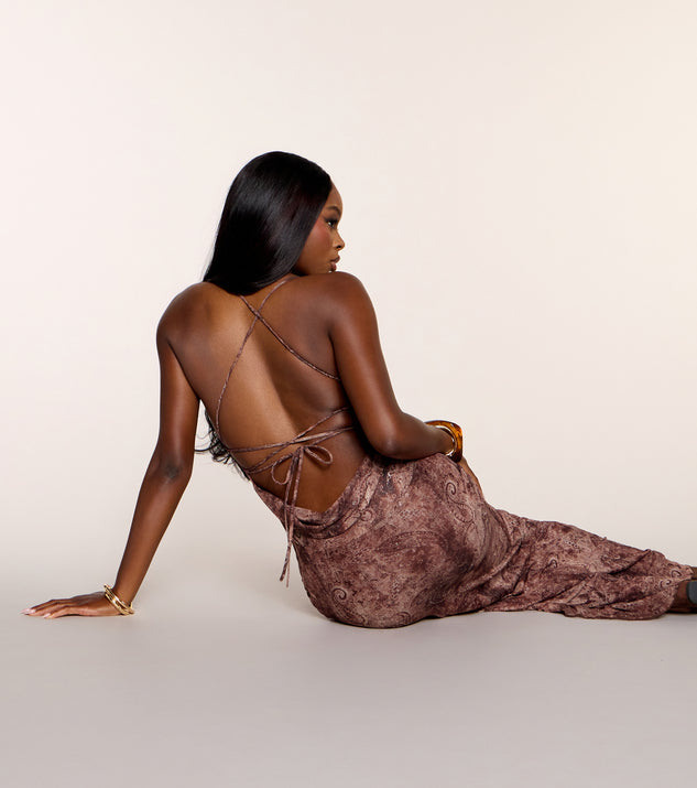 Windsor Double Take Paisley Print Mesh Maxi Dress - Image 2