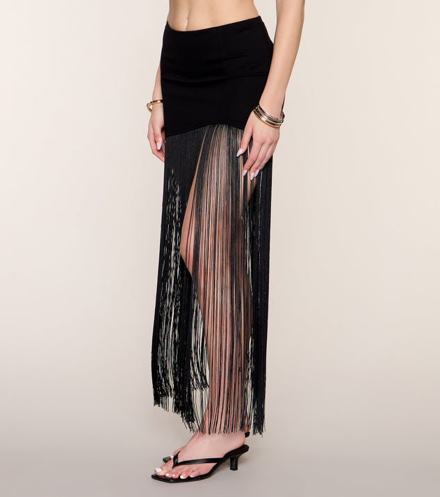 Windsor Drama In Motion Fringe Maxi Skirt - Image 2