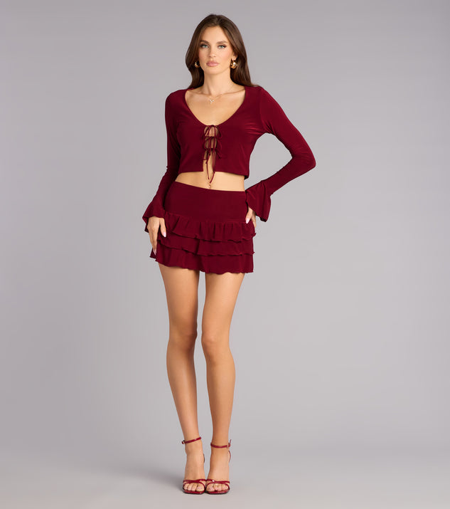 Windsor Drama Meets Ruffles Tie-Front Top - Image 3