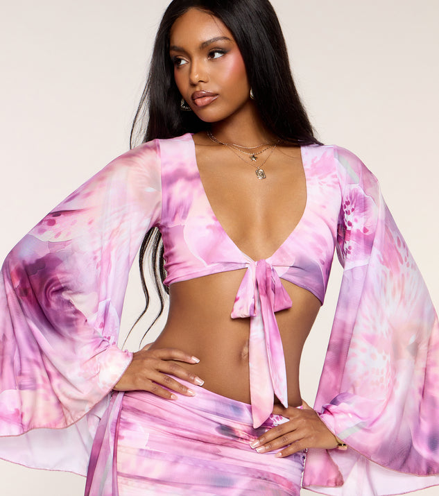 Windsor Dream State Flare Sleeve Crop Top - Image 3