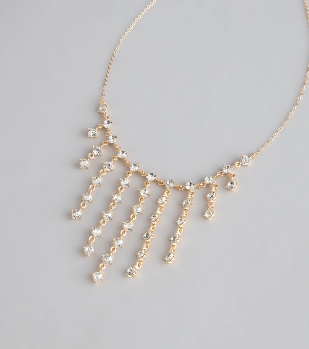 Windsor Dripping In Rhinestones Fringe Necklace - Image 3
