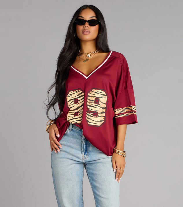 Windsor Easy MVP Tiger Print Jersey Top - Image 3