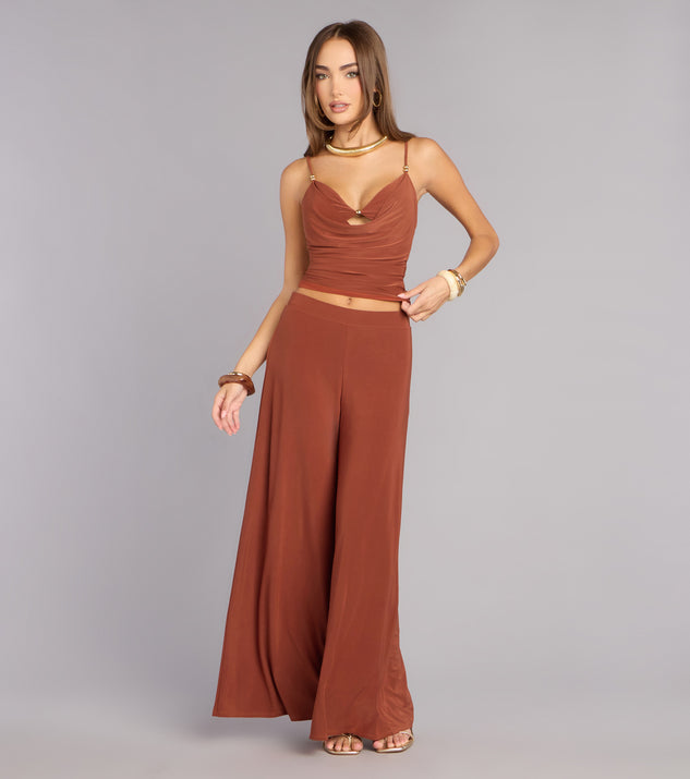 Windsor Effortless Chic Beaded Cowl Neck Top - Image 3