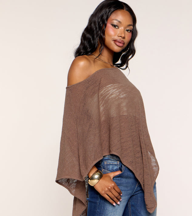 Windsor Effortless Look Knit Poncho - Image 3