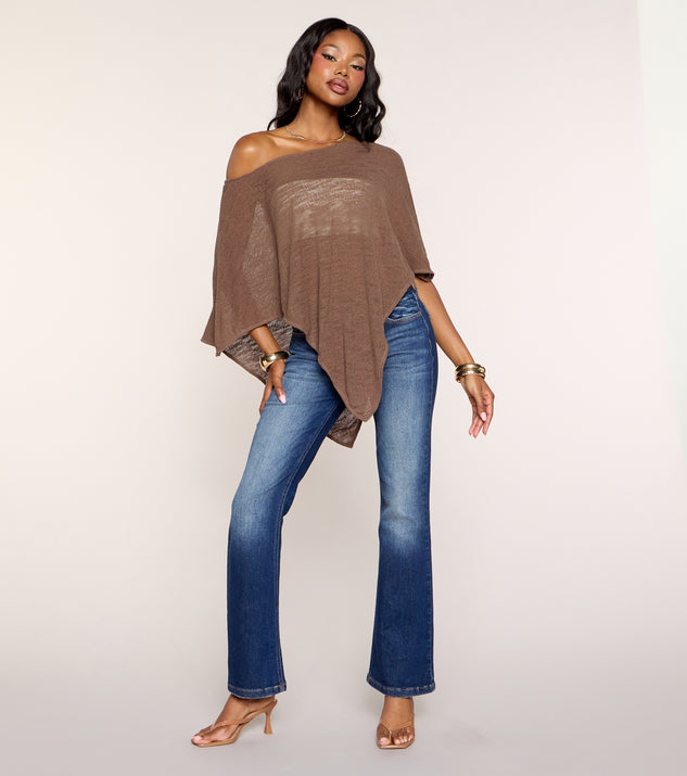 Windsor Effortless Look Knit Poncho - Image 2