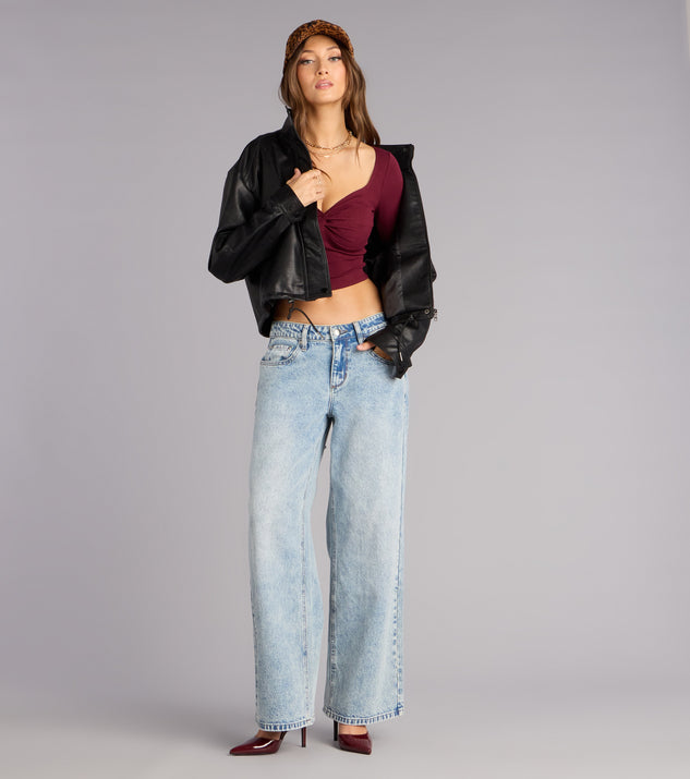 Windsor Effortless Tease Long Sleeve Crop Top - Image 3