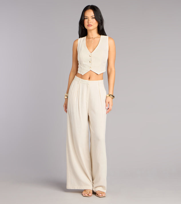 Windsor Effortlessly Polished Linen-Blend Cropped Vest - Image 2