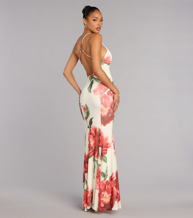 Windsor Elara Floral Open Back Formal Dress - Image 2