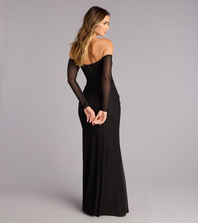 Windsor Elara Off Shoulder Slit Mermaid Formal Dress - Image 2