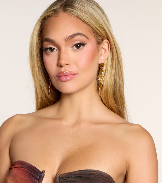 Windsor Elevated Glow Gem Rhinestone Earrings - Image 2