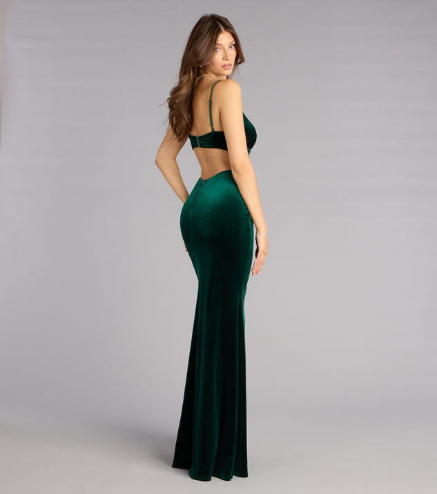 Windsor Elisa Velvet Cutout Mermaid Formal Dress - Image 2